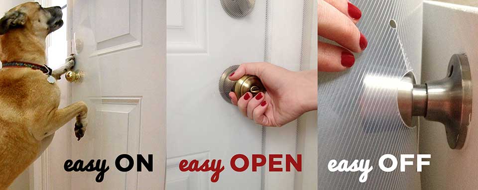 Door shield prevents dog scratching
